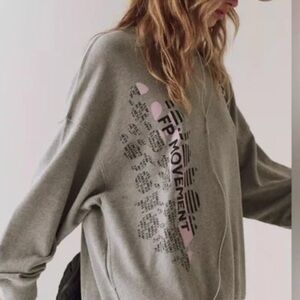 FP Movement by Free People All Star Logo Gray Pullover Hoodie